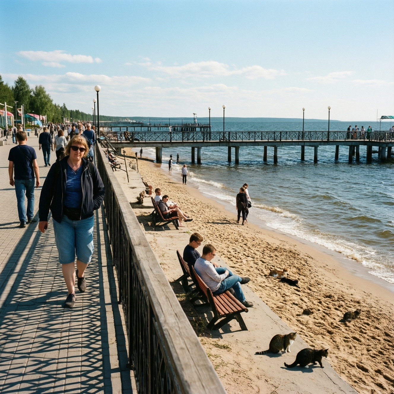 Однодневная поездка в Зеленоградск: пляжный променад у моря и город котов